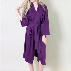 Viverano Organic Cotton Kimono Style Spa Robe,S/M